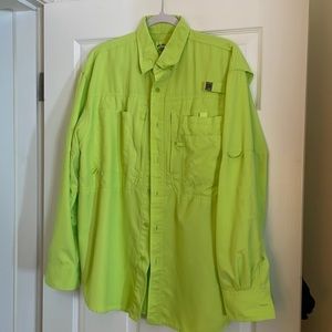 REEL Legends Lime Green Fishing Shirt - Medium